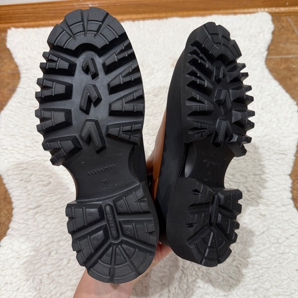 New AllSaints Women Harlee Lug Sole Chelsea Boot Sz 7 Brown Chunky Rugged Edgy - Picture 8 of 8